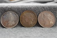 2- 1923 Peace Dollar & 1927 Morgan