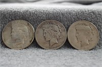 3- 1922 Peace Dollars