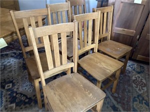 6 mission oak chairs