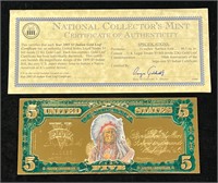2005 $5 Indian Gold Leaf Commemorative Note
