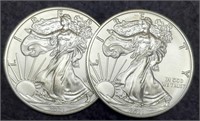 (2) 1921 Type 1 Silver Eagles