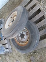 7.50x16 Tri Rib Front Tractor Tires w/Rims