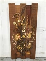Rustic wood floral wall art