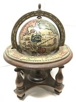 Vintage Italian wood astrological mini globe