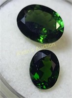 estate gemstones 2 oval green tourmalines