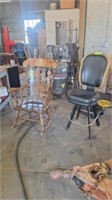 Wooden Rocking Chair & Bar Stool