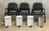 Office Chairs and Waste Bin Lot