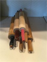 6 wooden rolling pins