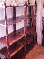 Pair of open shelving units, bamboo