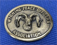 Wyoming Pease Officers Association. belt Buckle