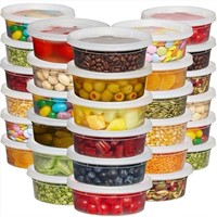 Deli Food Containers with Lids - 8 oz 60 Sets-