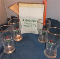 4 Heineken Authentic 1/2 Pint Glasses