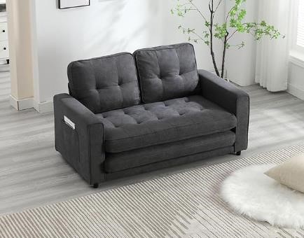 Eafurn Convertible Sleeper Sofa Bed, Dark Gray