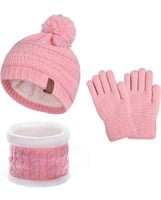 New, Kids Winter Beanie Hat Scarf Gloves Set with