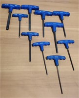 (10) T Handle Hex Key Wrenches