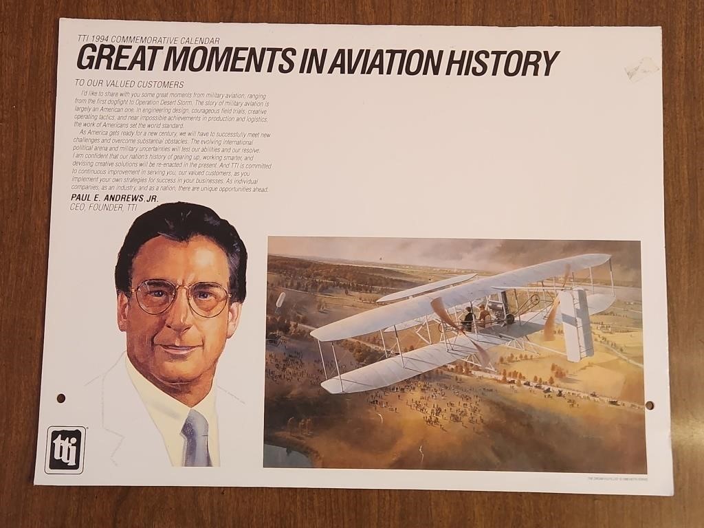GREAT MOMENTS IN AVIATION HISTORY CALENDAR