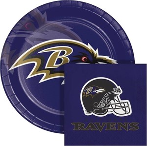 New Baltimore Ravens 85 Plates & 200 Napkins
