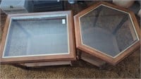 2 - glass top end tables