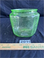 Green Uranium Glass Jar