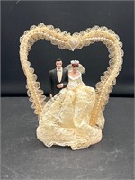 Vintage Groom & Bride Wedding Cake Topper