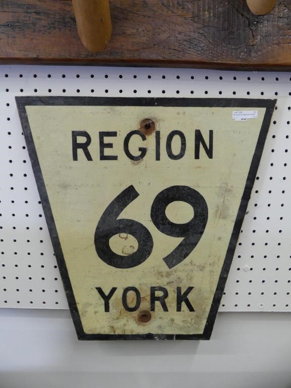 REGION 69 YORK WOODEN SIGN 18" X 18"