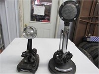 2 Microphones on Stands, Realistic and Astatic
