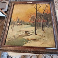 Vintage Framed Outdoor Painting by E Sellmer