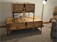 Modern Pine coffee table and end table with