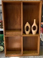 Wood Book Shelve 6' X 4' With Decorative Vases