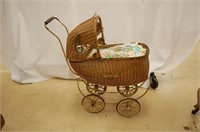 Vintage Wicker Doll Buggy/Carriage