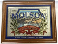 (BD) Molson Brewery Framed Mirror Wall Mount