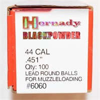 84 HORNADY BLACK POWDER 44 CAL .451" LEAD ROUND