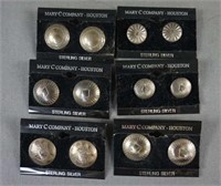 6 Pr. Mary C Sterling Silver Pierced Earrings NOS