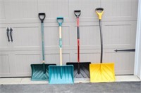 Collection of 4 Snow Shovels