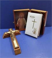 The New American Bible in Wood Box and Last Rites