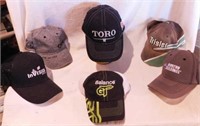 6 farmer ball cap hats: FS - Trisler - Stine -