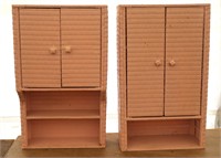 (2) Wicker 2-Door Cabinets