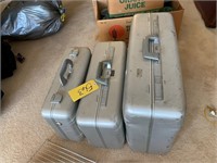 3 Zero Halliburton all aluminum Suitcases
