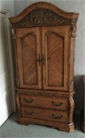 Carved Cabinet with 2 Drawers