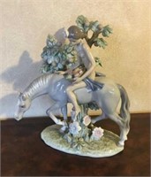 Lladro Girl on Horse Figurine