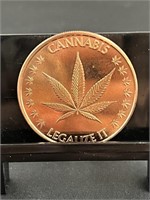 Cannabis 1 Oz Copper Round
