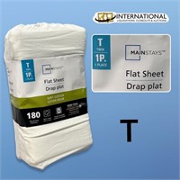 180 Thread Count Soft Cotton Flat Sheet (Twin)