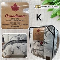 "Canadiana" Staghead 3 pc Comforter Set (King)