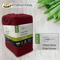 180 Thread Count Soft Cotton Fitted Sheet (Queen)