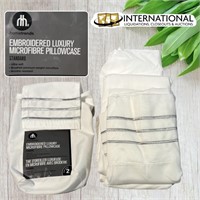 2 pack Luxury Embroidered Pillowcases (Standard)
