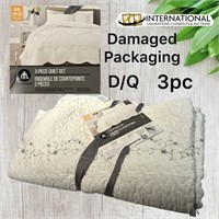 3 pc Pre-Washed Embroidered Quilt Set (D/Q)