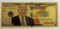 $1,000 24KT GOLD DONALD TRUMP NOTE