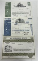 (3) ANTIQUE STOCK CERTIFICATES