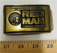 Vintage Red Man Chewing Tobacco Belt Buckle