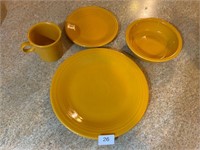 Fiesta Ware HLC Marigold 4pc Place Setting